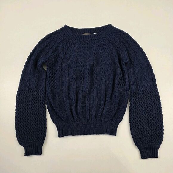 Guinevere Sweater‎ Womens Small Blue Wool Blend Knit L/S Pullover Anthropologie - Picture 2 of 9